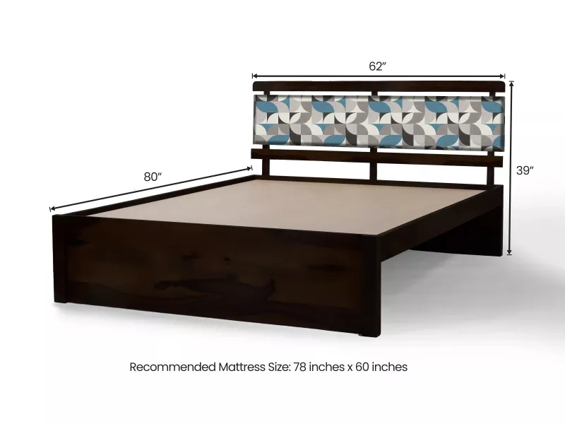 Mosaic Solid Wood Queen Size Double Bed
